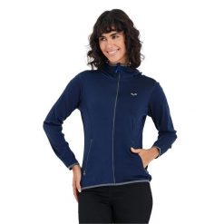 Damska bluza rozpinana z kapturem 100% Merino - Marin/Woolona. Niebieskie bluzy WOOLONA, m, bez wzorów, z kapturem. W wyprzedaży za 540.00 zł.