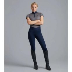 Damskie legginsy jeździeckie z pełną przyczepnością Premier Equine Concerto. Czarne legginsy PREMIER EQUINE, s, bez wzorów, z materiału, do jazdy konnej. Za 359.50 zł.