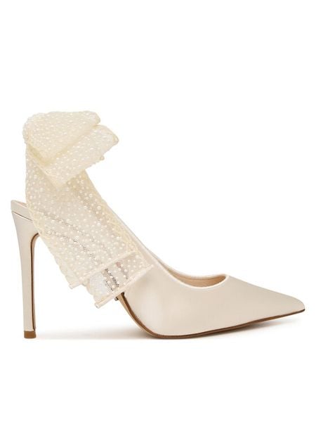 Steve Madden Sandały Teacup-P 11005220 Biały. Białe sandały Steve Madden, bez wzorów, z materiału, bez obcasa, na szpilce, bez zapięcia. Za 729.99 zł.