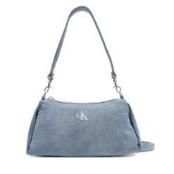 Torebka Calvin Klein. Niebieskie torebki klasyczne Calvin Klein, bez wzorów, z denimu, bez dodatków. Za 399.99 zł.
