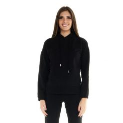 Damska bluza Leone z kapturem Basic. Czarne bluzy LEONE 1947 APPAREL, l, bez wzorów, z tkaniny, z kapturem. W wyprzedaży za 163.40 zł.