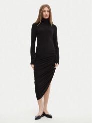 NORMA KAMALI Sukienka codzienna KK3243PLF35001 Czarny Slim Fit. Czarne sukienki Norma Kamali, na co dzień, s, bez wzorów, z syntetyku, bez kołnierzyka, bez ramiączek, proste. Za 489.99 zł.