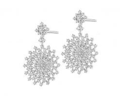 Kolczyki z białego złota z brylantami - rozety - 1,21 ct - próba 585. Białe kolczyki Apart, z brylantem, złote. Za 16,990.00 zł.