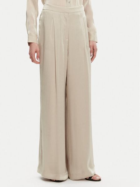 MICHAEL Michael Kors Spodnie palazzo MS430638BB Beżowy Wide Leg. Brązowe spodnie materiałowe MICHAEL Michael Kors, bez wzorów, z materiału. Za 519.99 zł.