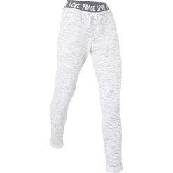 Lekkie spodnie sportowe, długie bonprix biały melanż. Białe spodnie dresowe marki bonprix, melanż. Za 59.99 zł.