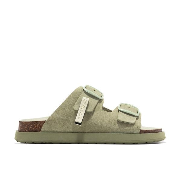 Sandały D. Franklin Vibe z klamrą. Zielone sandały D.Franklin, bez wzorów, z zamszu, eleganckie, bez obcasa, bez zapięcia. Za 265.50 zł.