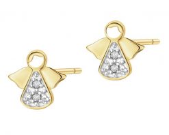 Kolczyki z żółtego złota z diamentami - aniołki - 0,01 ct - próba 375. Żółte kolczyki Apart, z diamentem, złote. Za 719.00 zł.