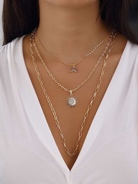 Luja Bijoux Pozłacany naszyjnik z cyrkoniami rozmiar: onesize. Żółte naszyjniki Luja Bijoux, z cyrkonią, metalowe. Za 91.99 zł.