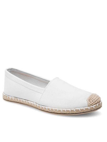 Jenny Fairy Espadryle WYL04103-1 Biały. Białe espadryle Jenny Fairy, bez wzorów, z materiału, bez obcasa, bez zapięcia. Za 59.99 zł.