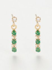 OR ÉCLAT Złote kolczyki-wkrętki "Quatuor précieux" z topazami i szmaragdami rozmiar: onesize. Żółte kolczyki OR ÉCLAT, z szmaragdem, złote. Za 543.99 zł.