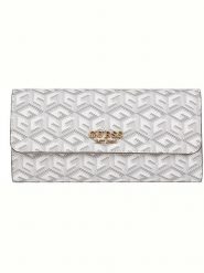 Guess Portfel w kolorze biało-szarym - 20 x 10 x 2 cm rozmiar: onesize. Białe portfele Guess, z aplikacjami, z materiału. Za 171.68 zł.