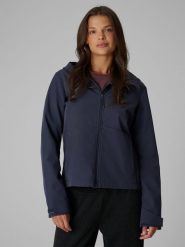 4F Kurtka softshell wiatroodporna membrana 5000 damska - granatowa XS. Niebieskie kurtki sportowe 4f, l, bez wzorów, z softshellu, bez kaptura, trekkingowe. Za 299.99 zł.