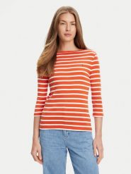 Tommy Hilfiger Bluzka New Cody WW0WW40589 Pomarańczowy Slim Fit. Brązowe bluzki TOMMY HILFIGER, xs, bez wzorów, z bawełny, bez kołnierzyka, bez ramiączek. Za 159.99 zł.