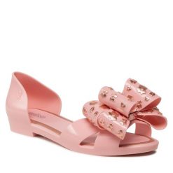 Sandały Melissa. Czerwone sandały Melissa, bez wzorów, bez obcasa, na płaskiej podeszwie, bez zapięcia. Za 199.99 zł.