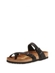 Comfortfusse Skórzane japonki w kolorze czarnym rozmiar: 37. Czarne klapki Comfortfüße, bez wzorów, z otwartym noskiem, bez obcasa. Za 252.99 zł.