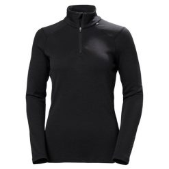 Bluza damska 1/2 zip Helly Hansen Lifa Merino Midweight. Czarne bluzy Helly Hansen, bez wzorów, bez kaptura. Za 434.50 zł.