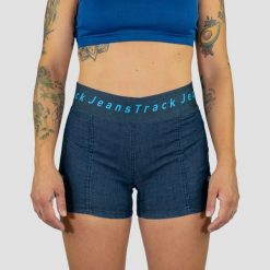 Krótkie dżinsy kobiety wspinaczkowe. Niebieskie jeansy JEANSTRACK, l, bez wzorów. Za 319.00 zł.