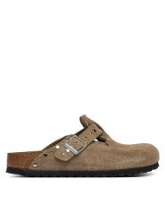 Birkenstock Klapki Boston Rivet 1030418 Beżowy. Brązowe klapki Birkenstock, bez wzorów, ze skóry, bez obcasa. Za 809.99 zł.