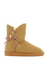 NICEBAY Skórzane botki zimowe "Manitoba" w kolorze jasnobrązowym rozmiar: 36. Brązowe botki NICEBAY, na zimę, bez wzorów, z materiału, bez obcasa, bez zapięcia. Za 130.50 zł.