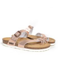 Sunbay Japonki w kolorze miedzianym rozmiar: 37. Brązowe klapki Sunbay, bez wzorów, ze skóry, z otwartym noskiem, bez obcasa. Za 108.74 zł.