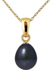Mitzuko Naszyjnik "Bélière" z perłą w kolorze tahiti - dł. 42 cm rozmiar: onesize. Czarne naszyjniki Mitzuko, z perłą, metalowe. Za 347.99 zł.