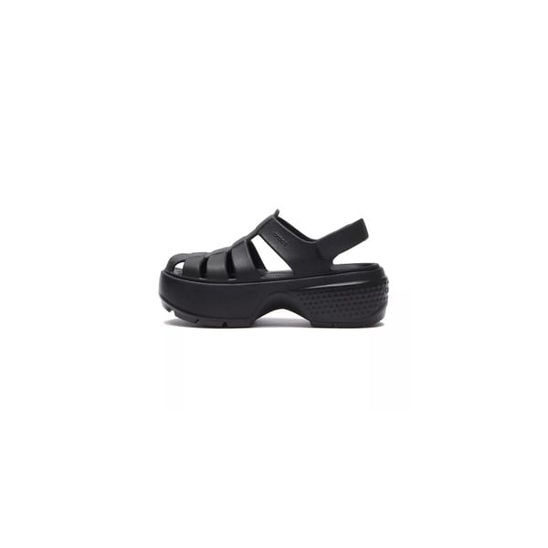 Sandały Dla Kobiet Crocs Stomp Fisherman Sandal. Białe sandały Crocs, bez wzorów, z materiału, eleganckie, bez obcasa, na platformie, bez zapięcia. Za 230.99 zł.