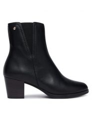 Pikolinos Botki Zamora W0E-8628 Czarny. Czarne botki Pikolinos, bez wzorów, ze skóry, bez obcasa, na słupku, bez zapięcia. Za 759.99 zł.