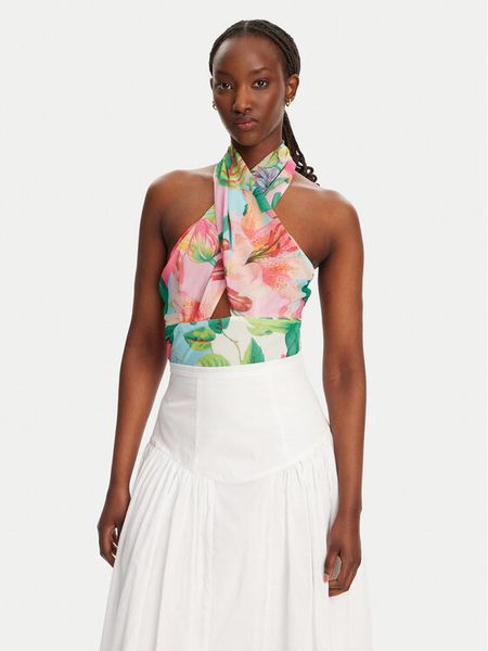 Bardot Bluzka Fontes Halter 59898TB Kolorowy Regular Fit. Bluzki Bardot, bez wzorów, z syntetyku, bez kołnierzyka, bez ramiączek. Za 179.99 zł.