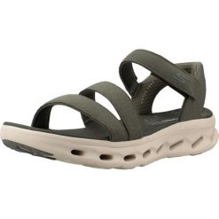 Sandały SKECHERS GO WALK GLIDE STEP 2.0 Zielony. Zielone sandały Skechers, bez wzorów, z materiału, bez obcasa, bez zapięcia. Za 332.99 zł.
