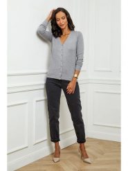 Soft Cashmere Kardigan w kolorze szarym rozmiar: 38/40. Szare kardigany Soft Cashmere, bez wzorów, z kaszmiru. Za 123.45 zł.