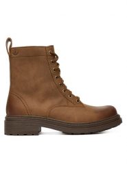 Clarks Trzewiki Orinoco3 Style 26182898 Brązowy. Brązowe botki Clarks, bez wzorów, ze skóry, bez obcasa, na płaskiej podeszwie, bez zapięcia. Za 609.99 zł.