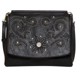 Desigual torebka damska czarna Dixie Amberes. Czarne torebki klasyczne Desigual, bez wzorów, bez dodatków. W wyprzedaży za 247.00 zł.