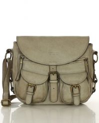 MARCO MAZZINI Skórzana torebka listonoszka z kieszeniami safari handmade bag beż. Torebki klasyczne bez wzorów, ze skóry, bez dodatków. Za 574.99 zł.