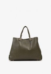 Ciemnozielona Dwukomorowa Torebka Typu Shopper Ozdobiona Metalicznymi Aplikacjami Adorrive. Zielone shopper Born2be, z aplikacjami, z jeansu, bez dodatków. Za 169.99 zł.