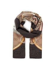 Liu Jo Chusta Foulard Flower Met 2F5078 T0300 Beżowy. Brązowe rękawiczki Liu Jo, bez wzorów, z materiału. Za 219.99 zł.