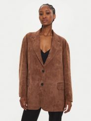 Weekend Max Mara Kurtka skórzana Oggi 2425446021 Brązowy Regular Fit. Brązowe kurtki Weekend Max Mara, m, bez wzorów, ze skóry, bez kaptura. Za 1,749.00 zł.