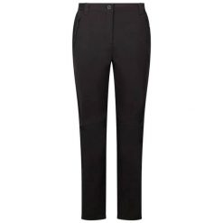 Damskie Spodnie Softshellowe Tawny DLX. Czarne spodnie narciarskie Trespass, m, bez wzorów, z elastanu, trekkingowe. Za 281.99 zł.