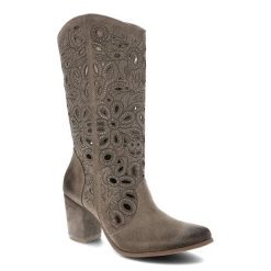 Brązowe Kowbojki Exquisite Eleganckie Kozaki Damskie. Brązowe kozaki EXQUISITE, z weluru, bez obcasa, na obcasie, bez zapięcia. Za 479.00 zł.