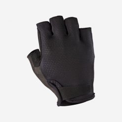 Rękawiczki rowerowe Van Rysel 900. Czarne rękawiczki VAN RYSEL, bez wzorów, z materiału, sportowe. Za 89.99 zł.