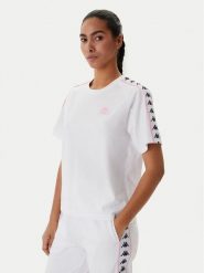 Kappa T-Shirt Banda Adi 371U6WW Biały Regular Fit. Białe t-shirty Kappa, l, bez wzorów, z bawełny, bez kołnierzyka, bez ramiączek. Za 79.99 zł.