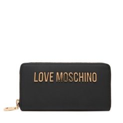 Duży Portfel Damski LOVE MOSCHINO. Czarne portfele Love Moschino, bez wzorów. Za 439.99 zł.