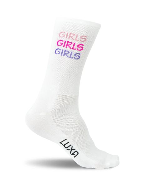 Skarpety Kolarskie Girls White. Białe skarpety LUXA, bez wzorów, z elastanu. Za 64.90 zł.