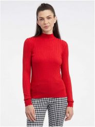 Orsay Sweter w kolorze czerwonym rozmiar: S. Czerwone swetry Orsay, s, bez wzorów, prążkowane, bez ramiączek. Za 52.05 zł.