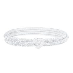 Bransoletka Glamour z kryształkami z zapięciem w kształcie serca. Bransoletki Lilou, posrebrzane. Za 288.00 zł.