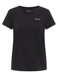 Mustang T-Shirt Alma 1016748 Czarny Regular Fit. Czarne t-shirty Mustang, xl, bez wzorów, z bawełny, bez kołnierzyka, bez ramiączek. Za 79.99 zł.