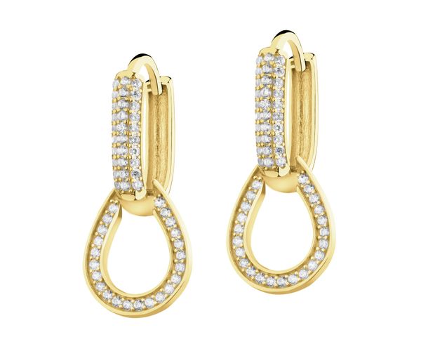 Złote kolczyki z cyrkoniami. Żółte kolczyki Apart, z cyrkonią, złote. Za 2,219.00 zł.