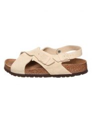 Birkenstock Skórzane sandały "Tulum" w kolorze beżowym rozmiar: 41. Brązowe sandały Birkenstock, bez wzorów, klasyczne, z otwartym noskiem, bez obcasa, bez zapięcia. Za 364.62 zł.