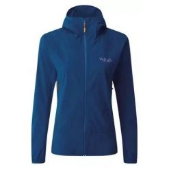 Kurtka softshell damska Rab Borealis. Niebieskie kurtki sportowe RAB, bez wzorów, z softshellu, bez kaptura, trekkingowe. Za 479.99 zł.