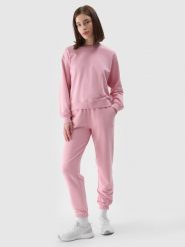 4F Spodnie dresowe joggery damskie - różowe XXL. Czerwone spodnie dresowe 4f, l, bez wzorów, z bawełny. Za 129.99 zł.