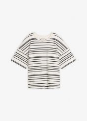 T-shirt w paski z czystej bawełny. Czarne t-shirty bonprix, bez wzorów, z bawełny, bez kołnierzyka, bez ramiączek. Za 27.99 zł.